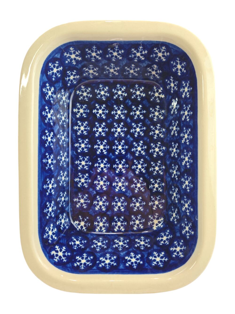 Boleslawiec Polish Pottery| Snowflake Baking Dish | Size 9.5L x 7W x 2H